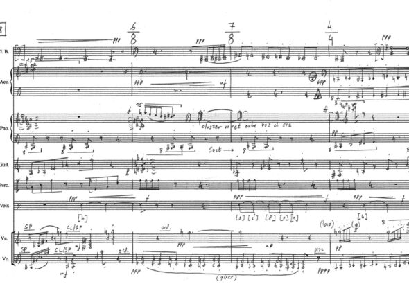 Main Surplombe (2013), per soprano e sette strumenti, ©Le Chant du Monde, Wisemusic